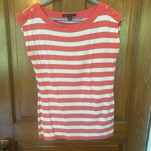 Banana Republic Pink and White Striped Top